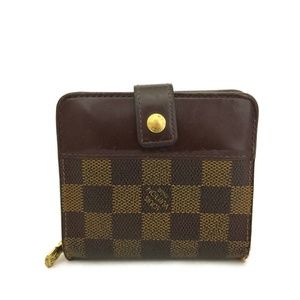 authentic Louis Vuitton Damier Compact Zip Bifold Wallet